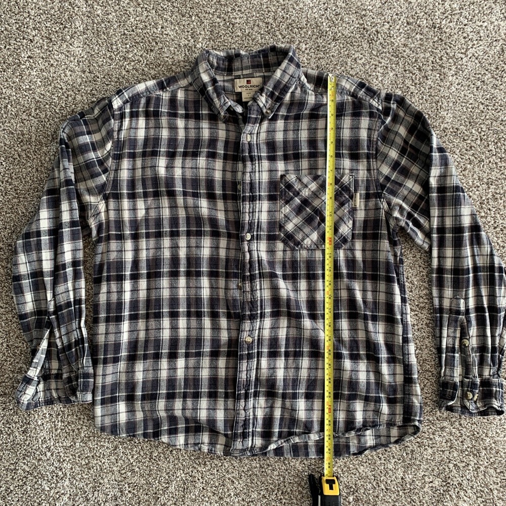 Woolrich Mens Plaid Flannel Cotton Heavy Shirt Size L